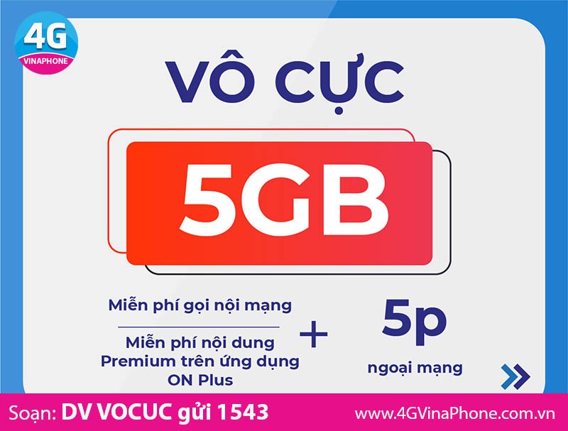 Đăng ký gói VOCUC Vinaphone có 5GB/ngày kèm gọi thả ga chỉ 10.000đ