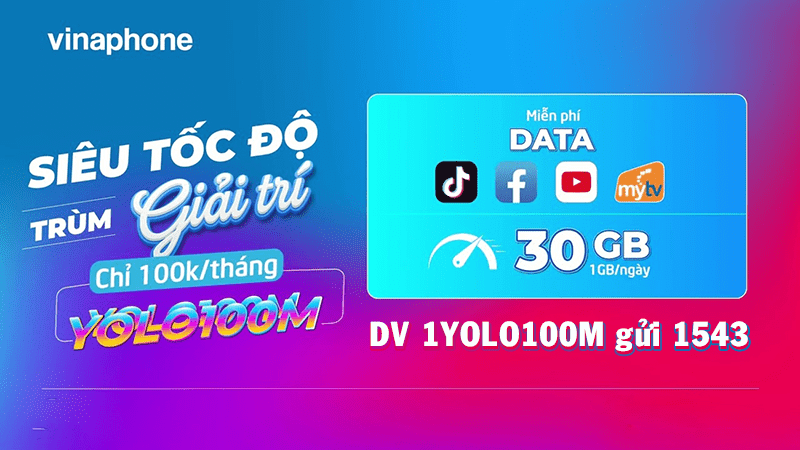 Đăng ký gói cước YOLO100M Vinaphone có ngay 30GB và nhiều tiện ích giải trí