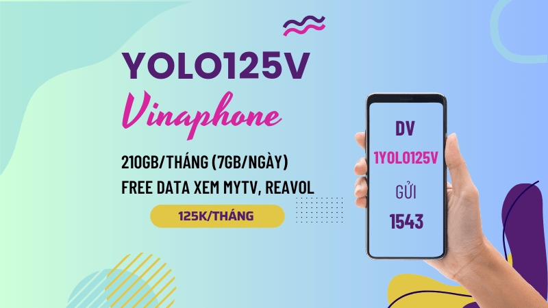 Đăng ký gói YOLO125V Vinaphone có ngay 210GB, Free data xem MyTV Reavol